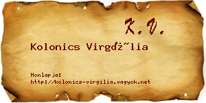 Kolonics Virgília névjegykártya